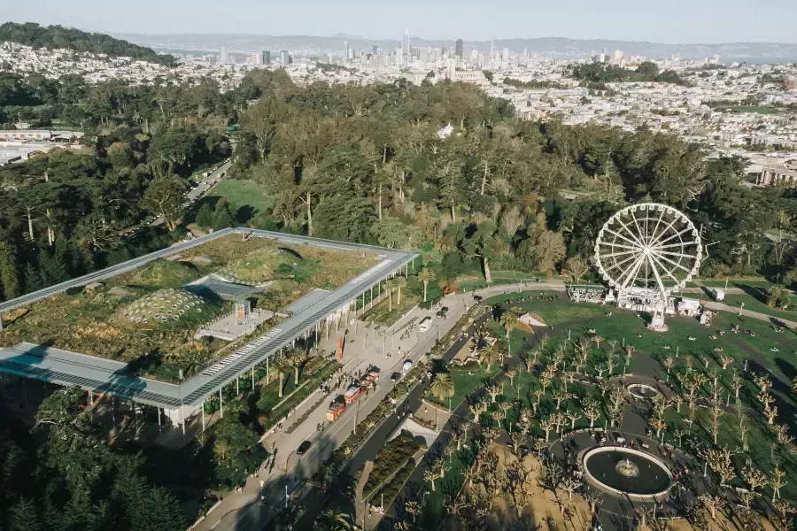 Toma aérea del parque Golden Gate