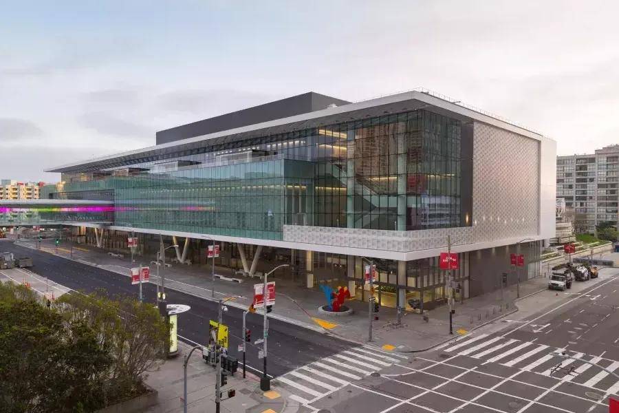 Northwest corner exterior shot of Moscone Center