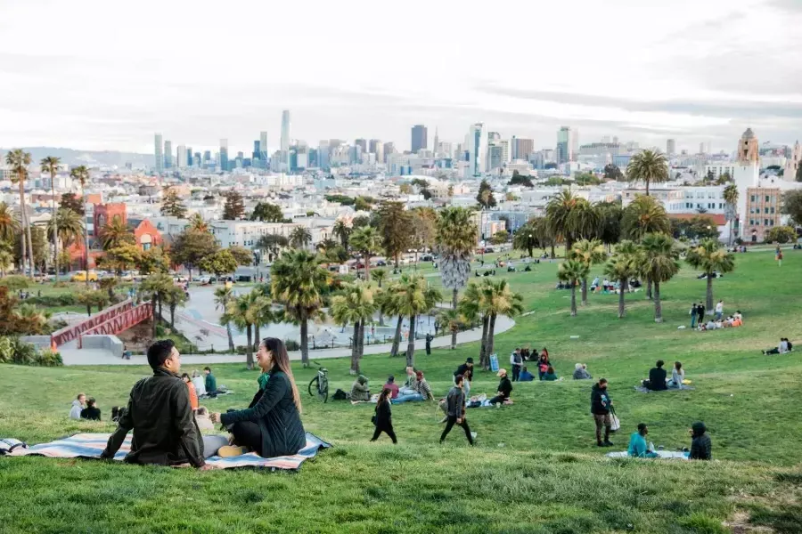 Picnic at Dolores Park in 教会区