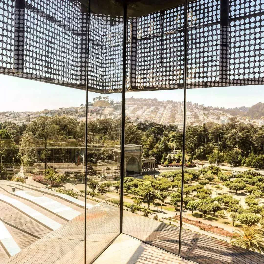 Young Museum Observation level view at the de Young Museum