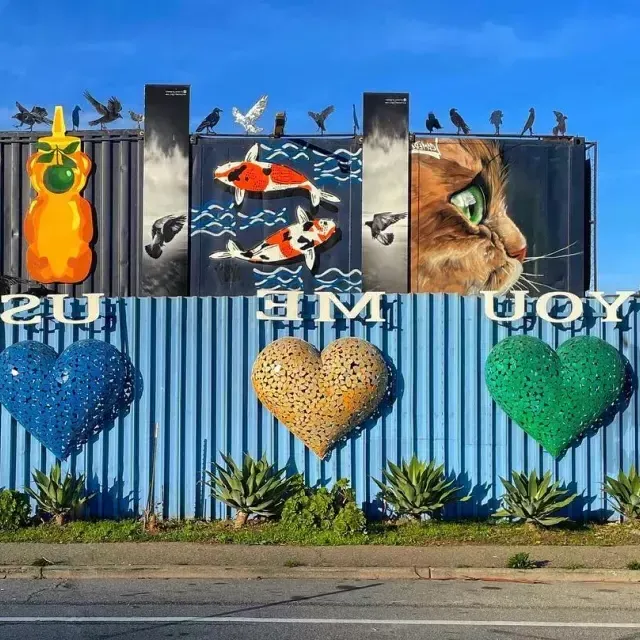 Artworks and murals in San Francisco's Bayview neighborhood.